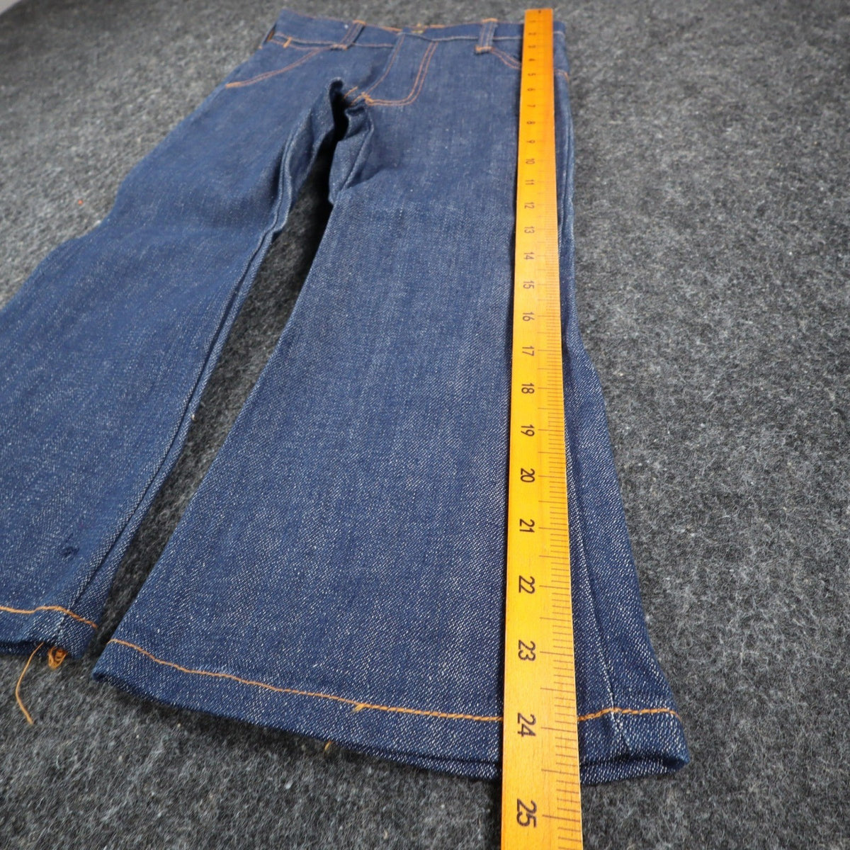 Key Vintage 70s Bell Bottom Jeans Kids 5 Reg Indigo Nu-Weave Denim Deadstock NOS - take2supply