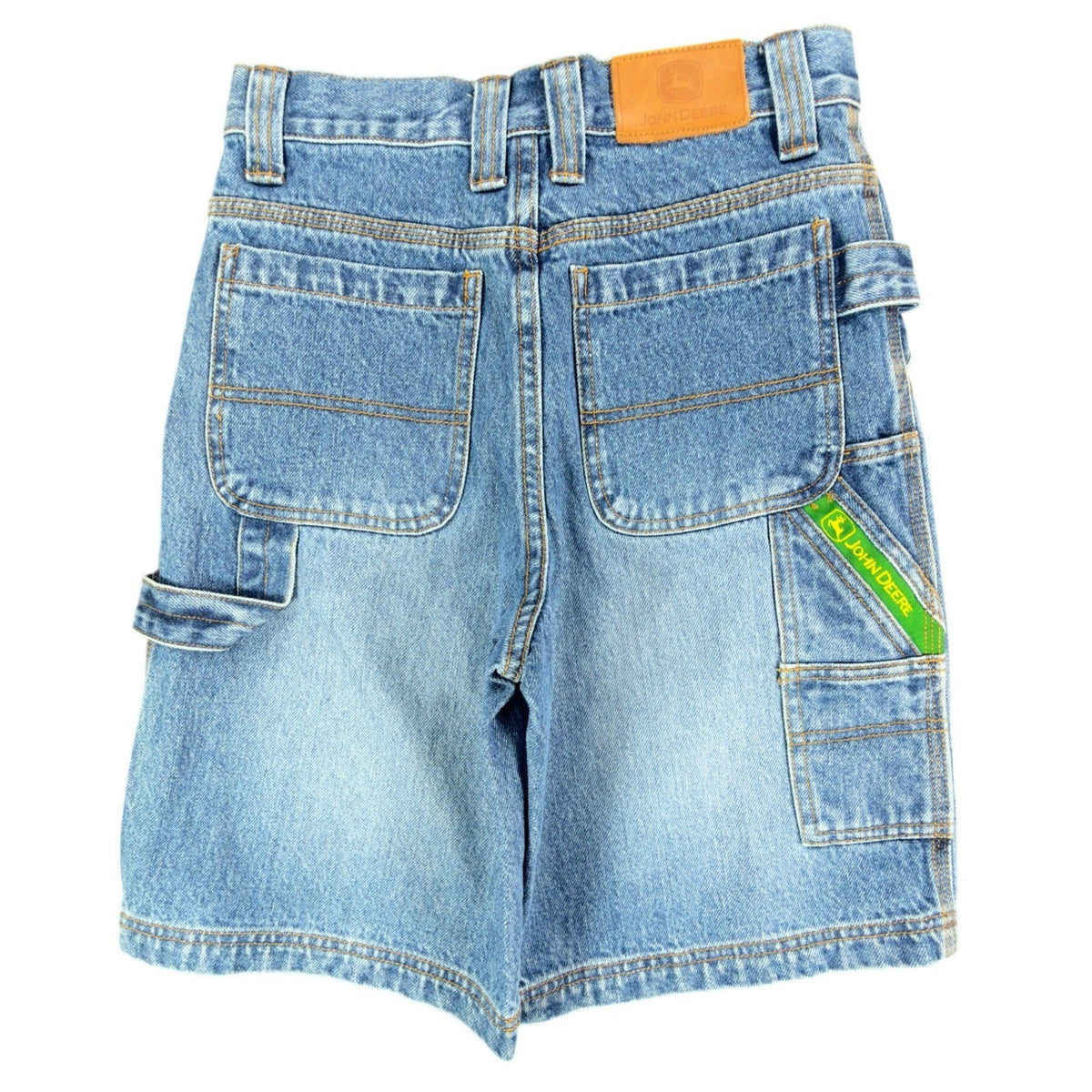 John Deere Y2K Carpenter Shorts Girls 10 Blue Stone Wash Denim NWT - take2supply