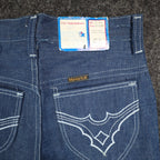 Young Maverick Vintage Boys 10 Reg Blue Flare Jeans Embroidered Pockets NWT - take2supply