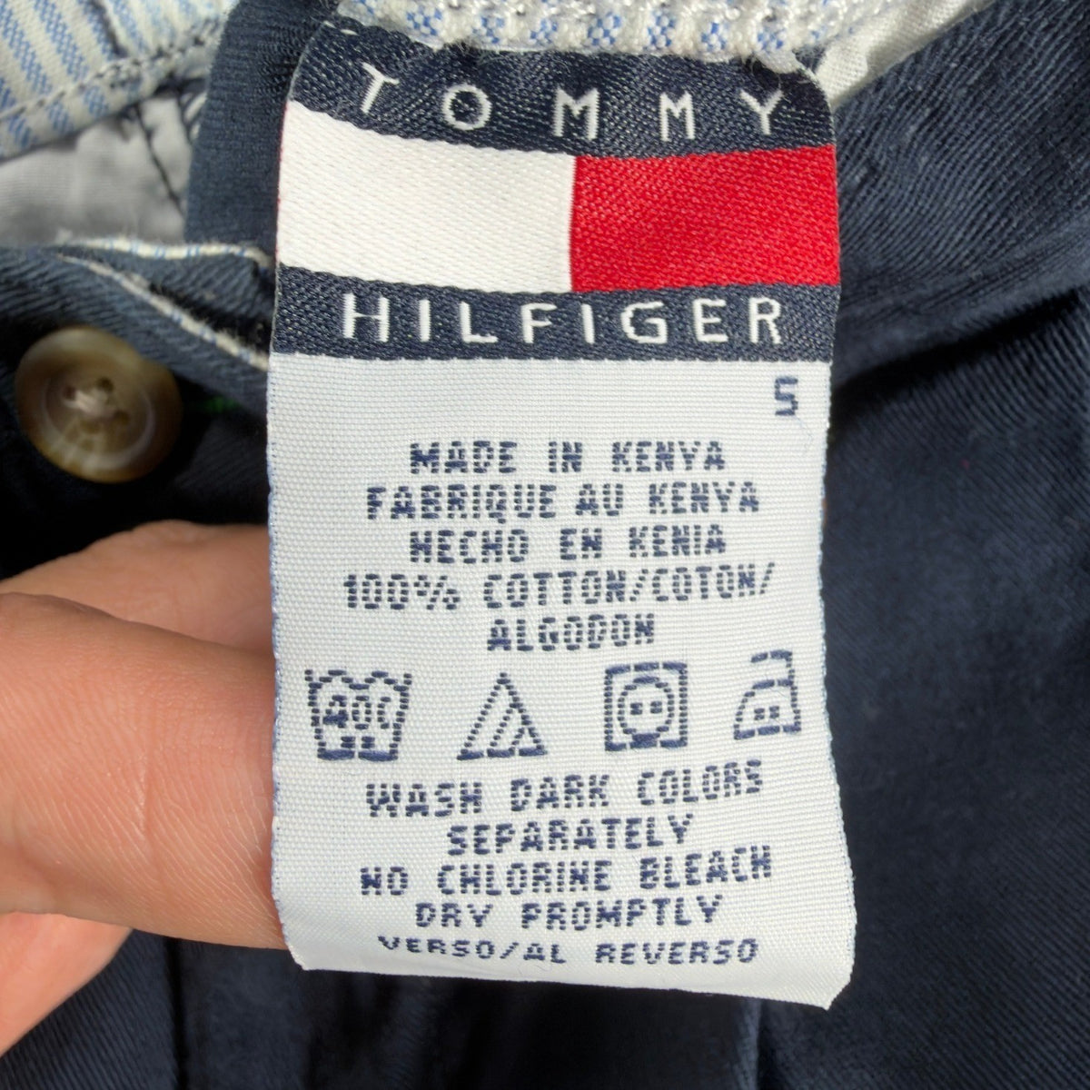 Tommy Hilfiger Y2K Pleated Chino Shorts Boys 5 Navy Blue Cotton NWT Deadstock - take2supply