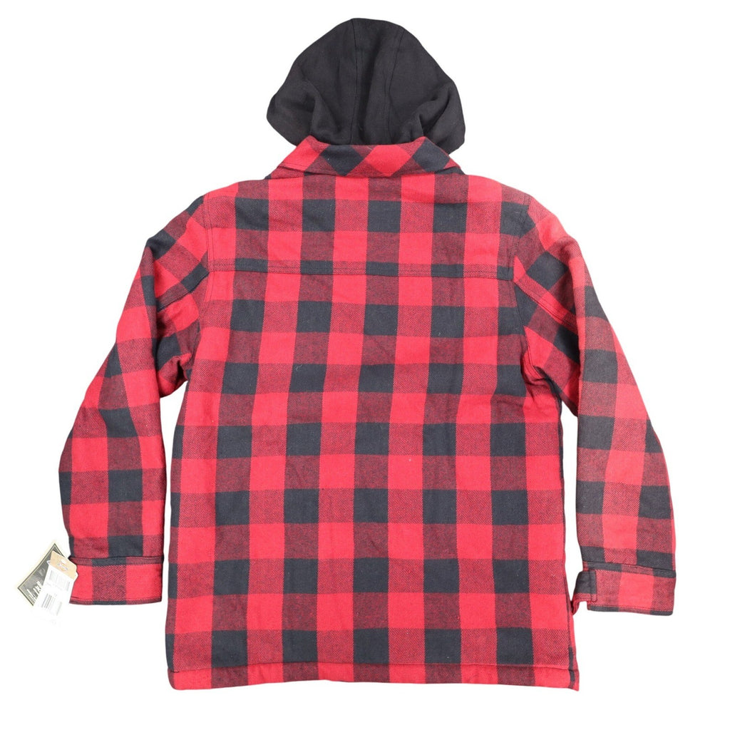 Dickies Rancher Jacket Mens Medium Red Black Buffalo Plaid Detachable Hood NWT - take2supply