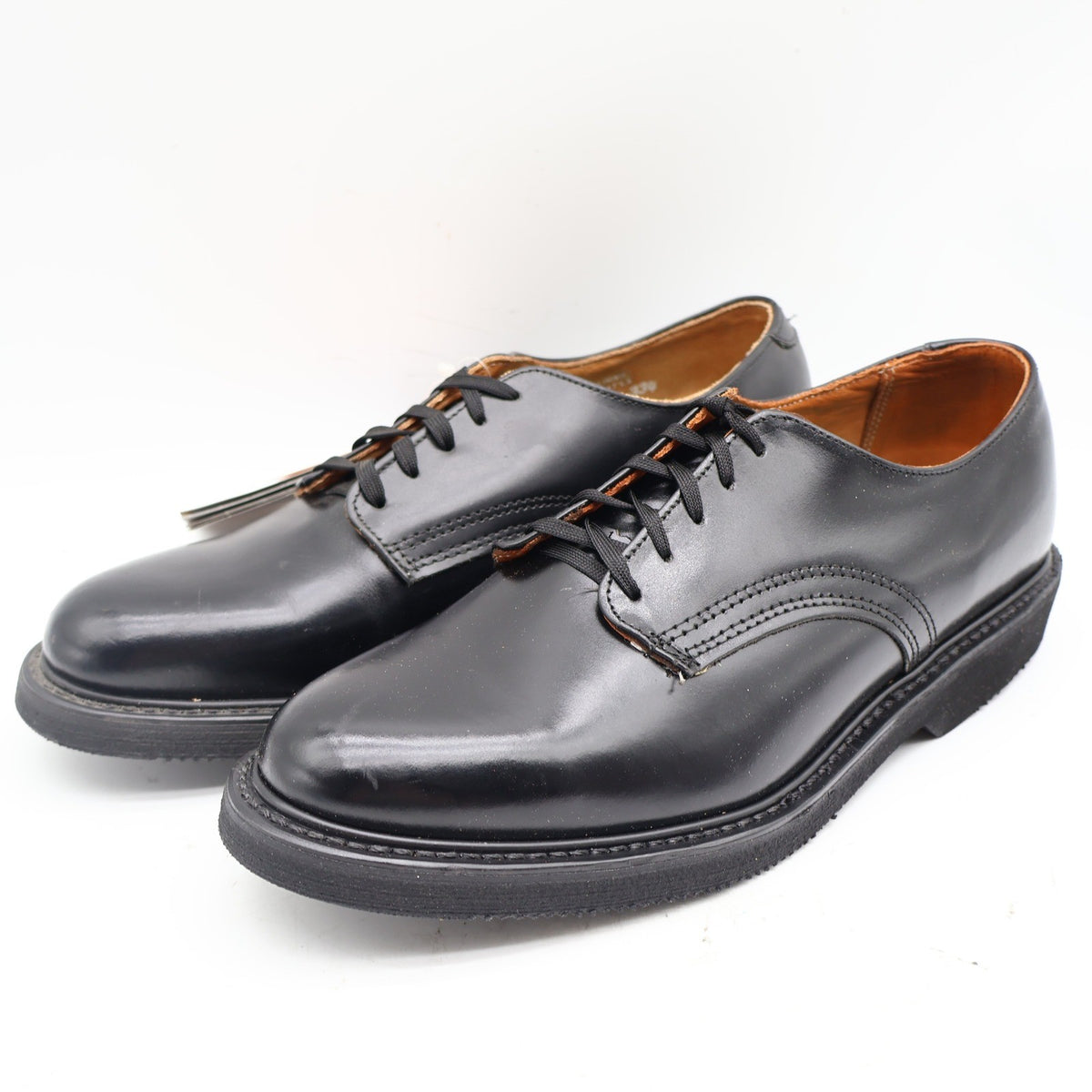 Carolina Oxford Shoes Mens 10 C Vintage Black Leather Plain Toe Made in USA New - take2supply