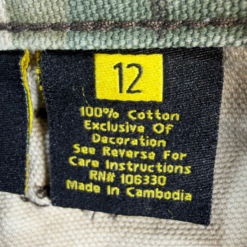John Deere Carpenter Pants Boys 12 Y2K Camo Cotton Canvas Deadstock FA213CJD - take2supply