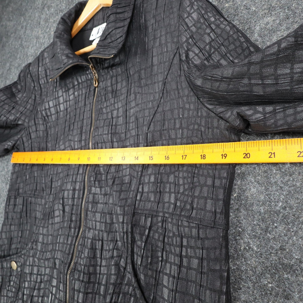 N Touch Jacket Womens 10 Black Textured Puckered Zip Front Mock Neck NWT - take2supply