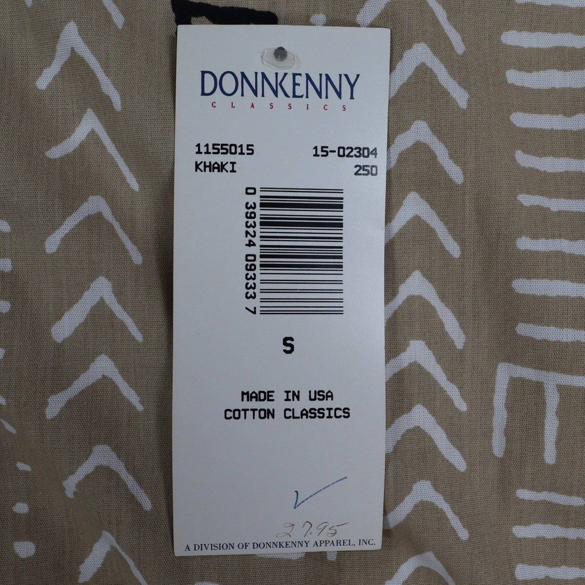 Donnkenny Classics Blouse Womens Small Vintage 90s Khaki Mudcloth Print USA NWT - take2supply