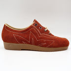 Travlers Lace Up Shoes Womens 5.5 Vintage Rust Brown Suede Gum Wedge Sole NOS - take2supply