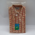 Bellcraft Shirt Boys 10 Vintage 70s Red Cream Toile Print Double Button Cuff NWT - take2supply