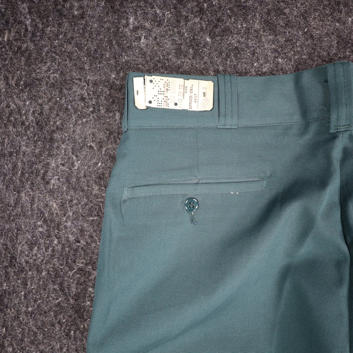 Montgomery Ward Vintage Work Pants 33x28 Deadstock Spruce Green USA 70s 4497 - take2supply