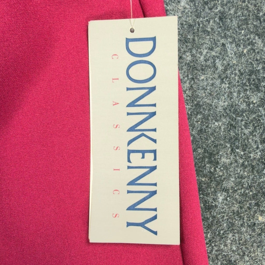 Donnkenny Classics Stirrup Pants Womens 8 Vintage 90s Garnet Pink Silky Stretch - take2supply