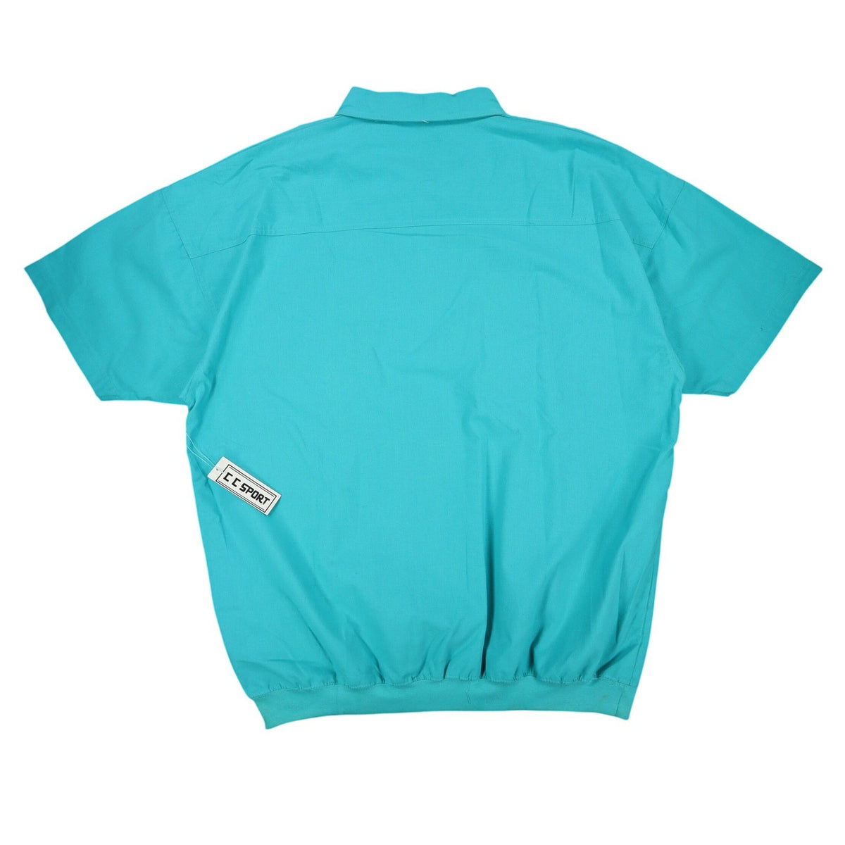 CC Sport Polo Shirt Mens 2XLT Vintage 90s Teal Cotton Blend Banded Bottom NWT - take2supply