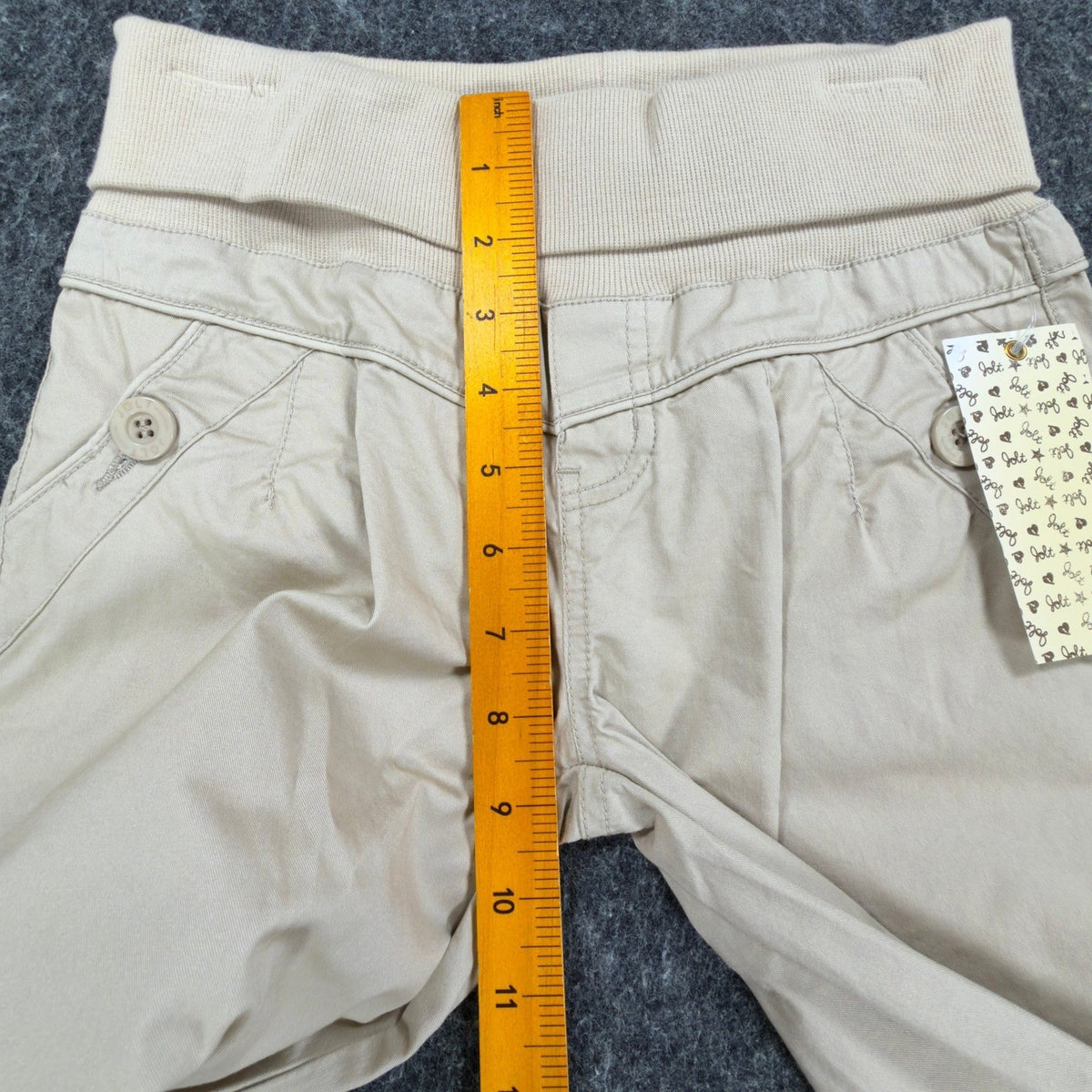 Jolt Y2K Bermuda Shorts Girls 10 Tan Khaki Cotton Stretch NWT Deadstock - take2supply