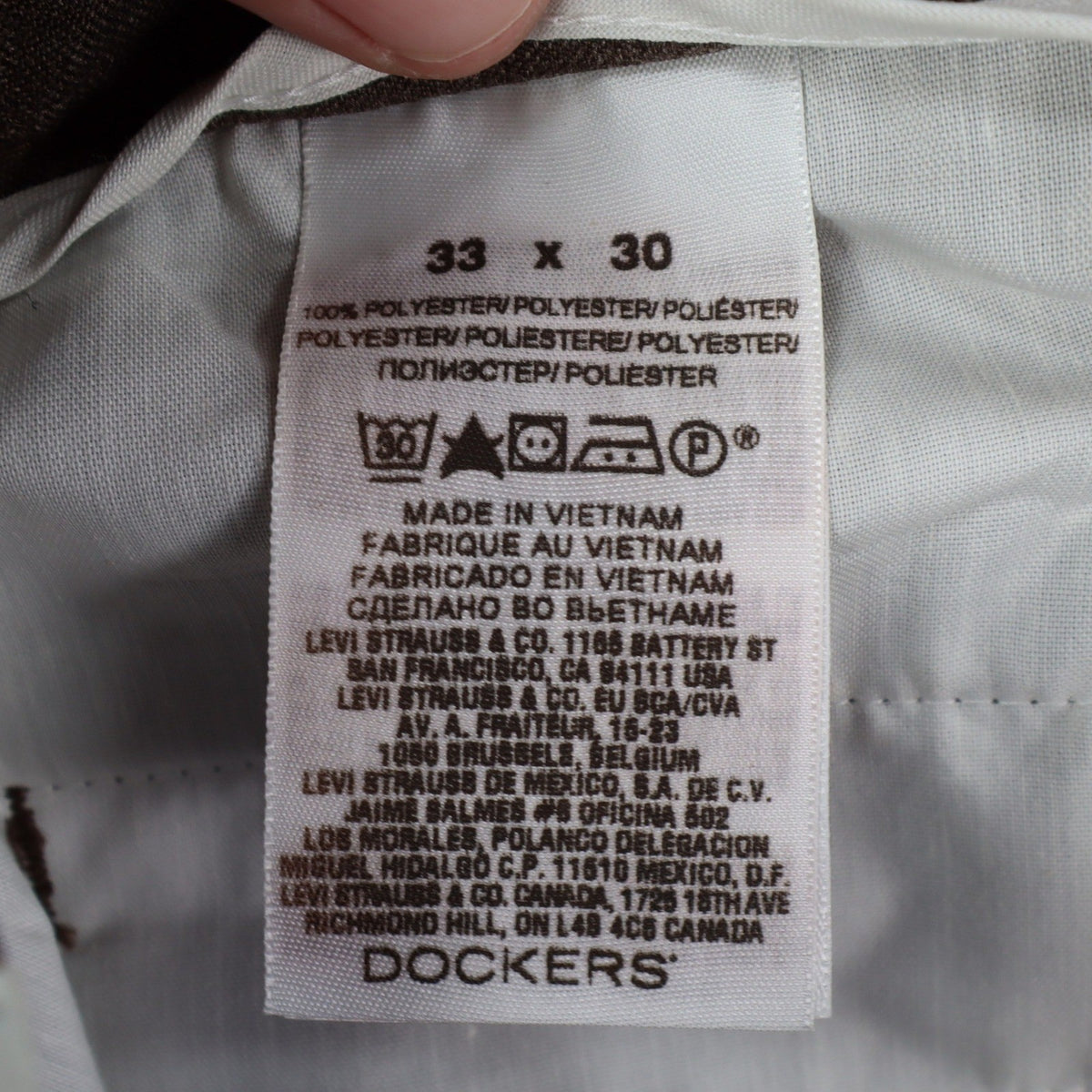 Levi Strauss Action Slacks Mens 33x30 Vintage Brown Stretch Waist Dress Pants - take2supply