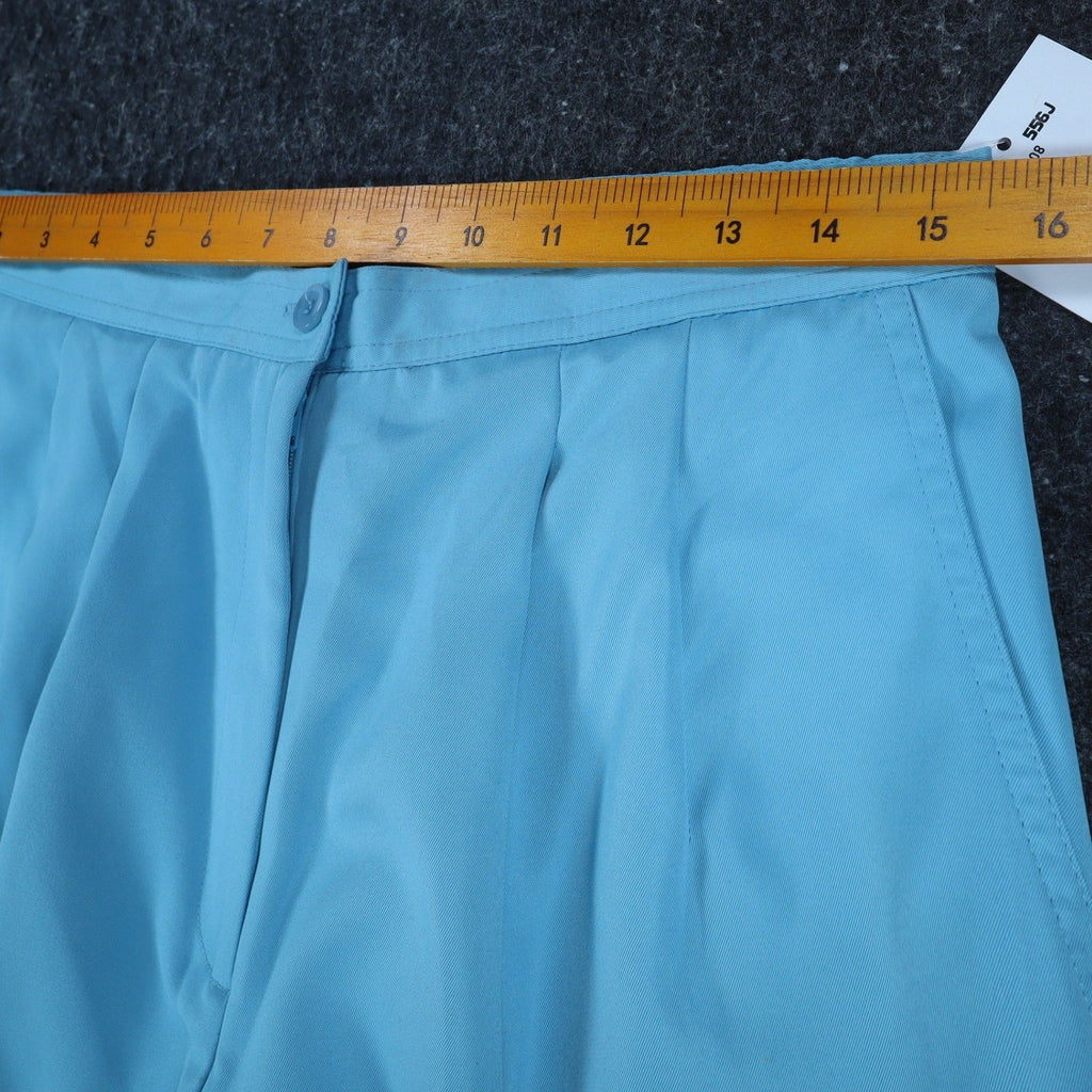 Company Collection Pants Womens 14 Vintage Blue Polyester Pleated Straight Leg - take2supply
