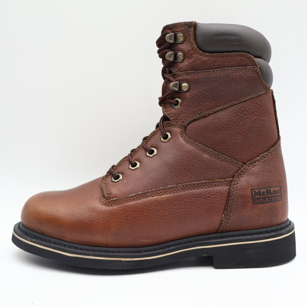 McRae Industrial Work Boots Mens 9 Brown Leather 8in Lace Up NST EH MR88122 - take2supply