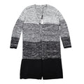 VioletRuby Cardigan Womens Medium Black Grey Ombre Open Front Longline Duster - take2supply