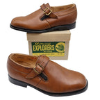 Young Explorers Lyons Monk Strap Shoes Boys 13 Vintage Brown Leather Deadstock - take2supply