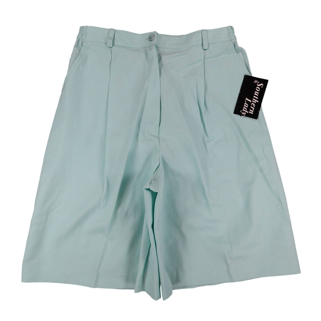 Aqua Southern Lady pleated shorts, full front view