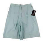 Aqua Southern Lady pleated shorts, full front view