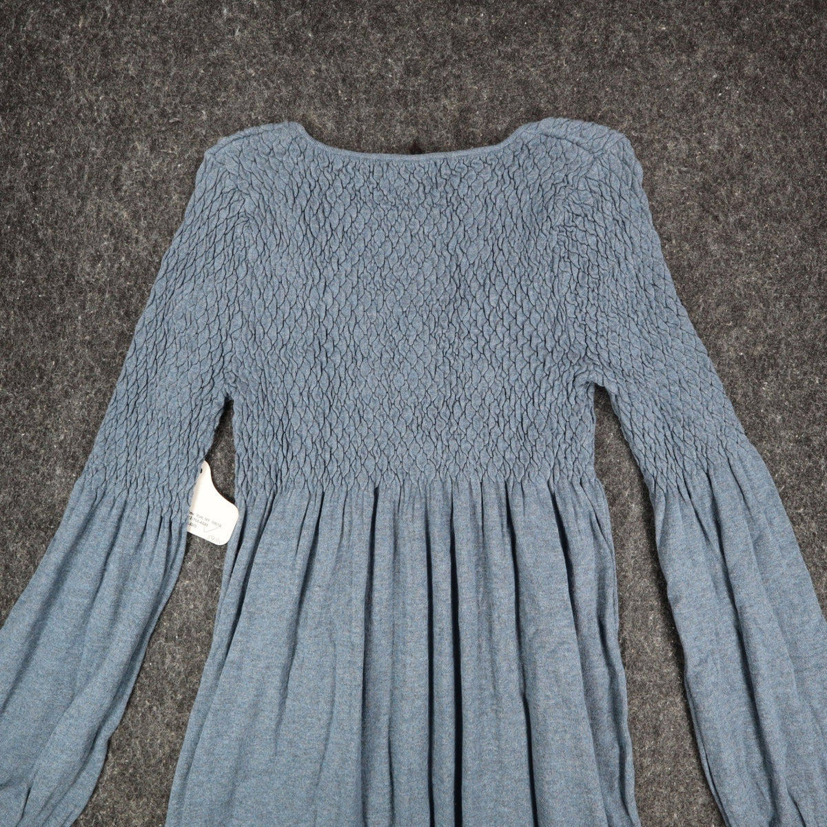 Angie Dress Womens Size M Blue Smocked Knit Bell Sleeve Mini Boho Y2K X4325 - take2supply