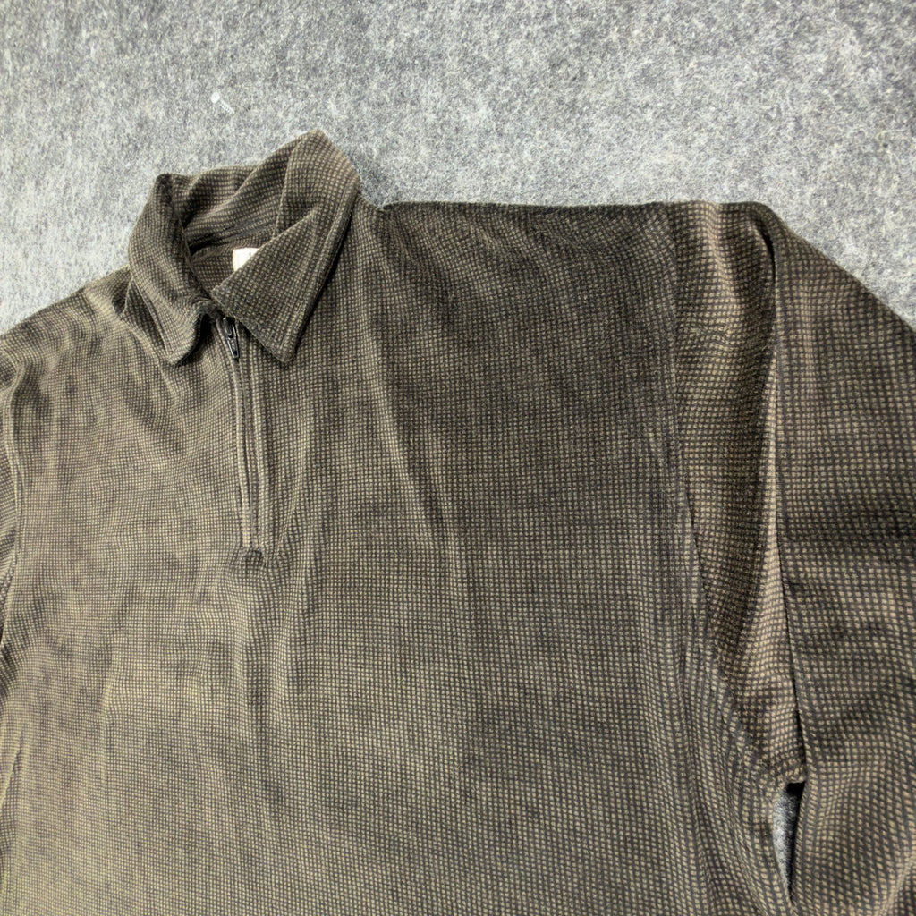Paulo Avanti 90s Vintage Quarter Zip Pullover Mens Medium Brown Cotton Blend NWT - take2supply