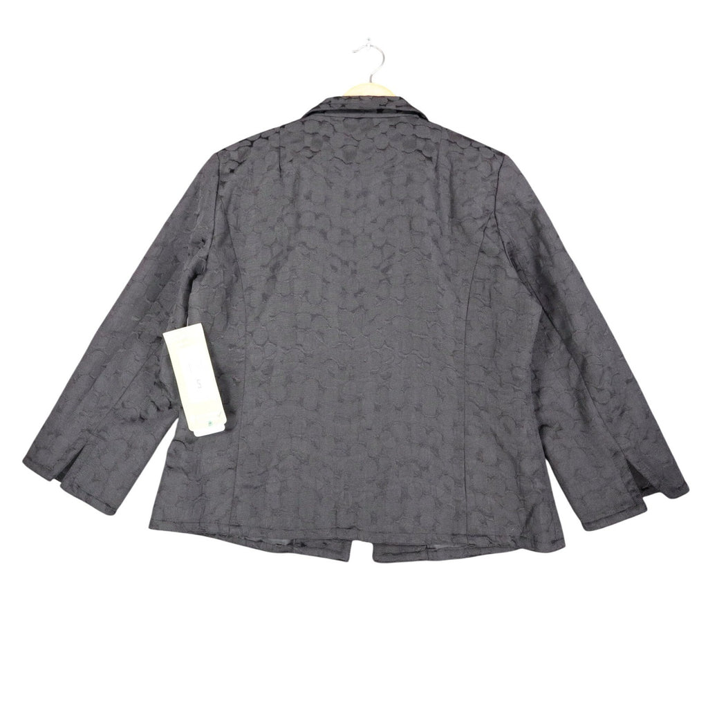 Erin London Blazer Women Size S Black Textured Jacquard Open Front Jacket New - take2supply