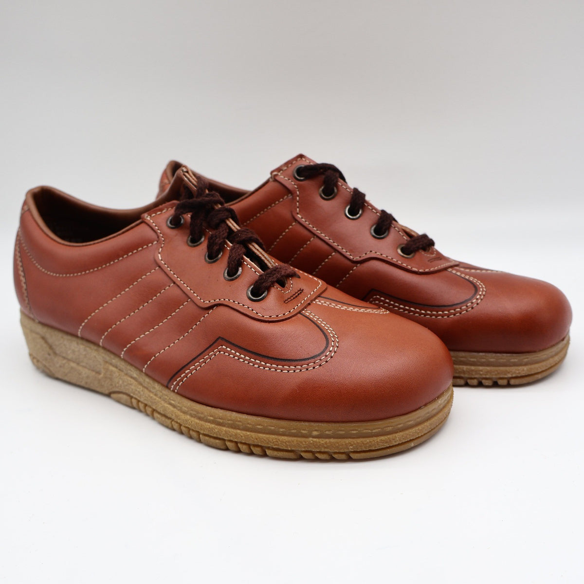Walker Adirondack Oxford Shoes Mens 7.5 D Vintage Brown Leather Made in USA NOS - take2supply