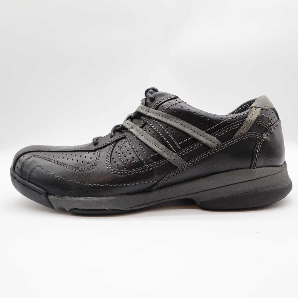 Hush Puppies Integrate Black Leather Walking Shoes Mens 9 Medium H101169 New - take2supply