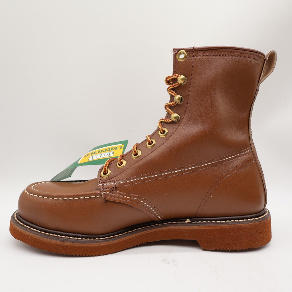 Titan Vintage 80s Safety Toe Work Boots Mens 8.5 D Brown Leather NWT Made in USA - take2supply