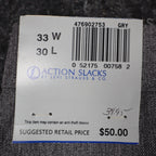 Levi Strauss Action Slacks Mens 33x30 Vintage 2000s Grey Flat Front Dress Pants - take2supply