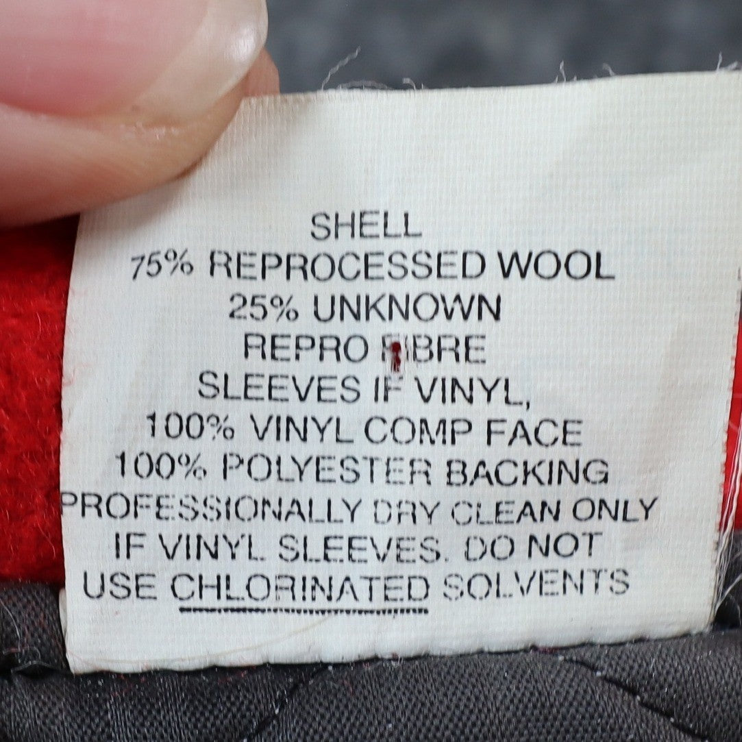 Howe Varsity Jacket Mens Large Vintage Black Red Wool Sailor Collar USA Made CJ4 - take2supply
