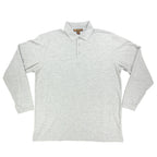 Harriton Long Sleeve Polo Mens XL Gray Cotton Blend M265L New No Tags - take2supply