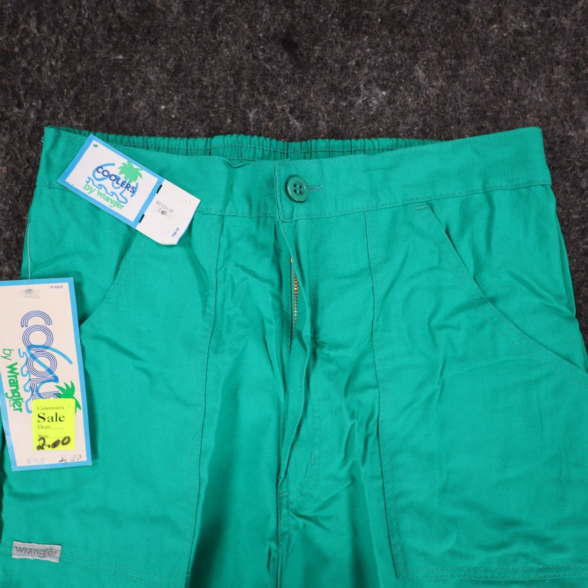 Wrangler Coolers Shorts Mens 30 Vintage 90s Green Cotton Patch Pocket 85551JD - take2supply