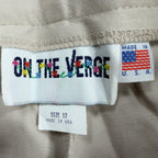 On The Verge Vintage 90s Pleated Shorts Womens 12 Beige Cotton NWT Made in USA - take2supply
