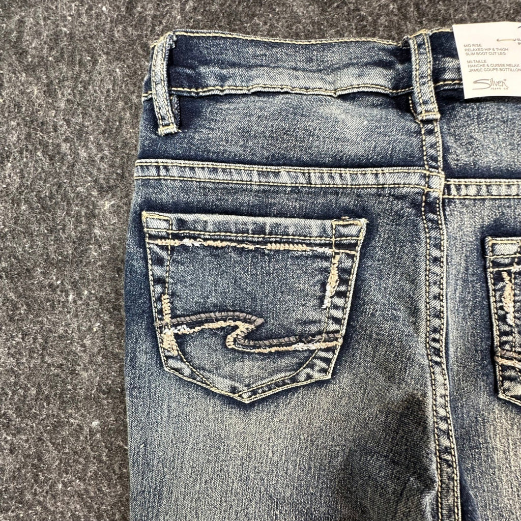 Silver Jeans Co Tammy Bootcut Girls 10 Blue Denim Stretch Mid Rise NWT - take2supply