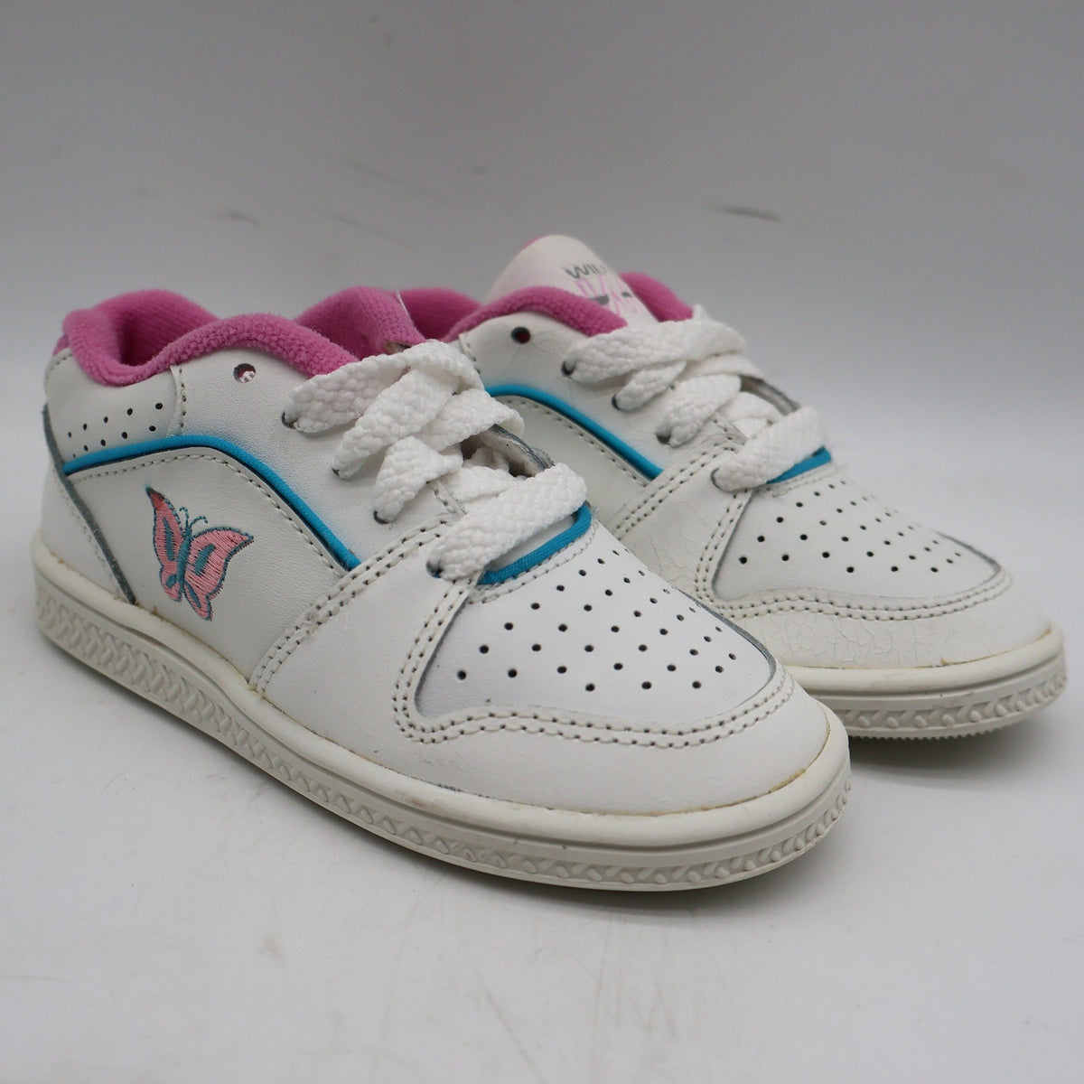 Willits Wind Sneakers Toddler 7.5 M Vintage 90s White Pink Butterfly Leather 288 - take2supply