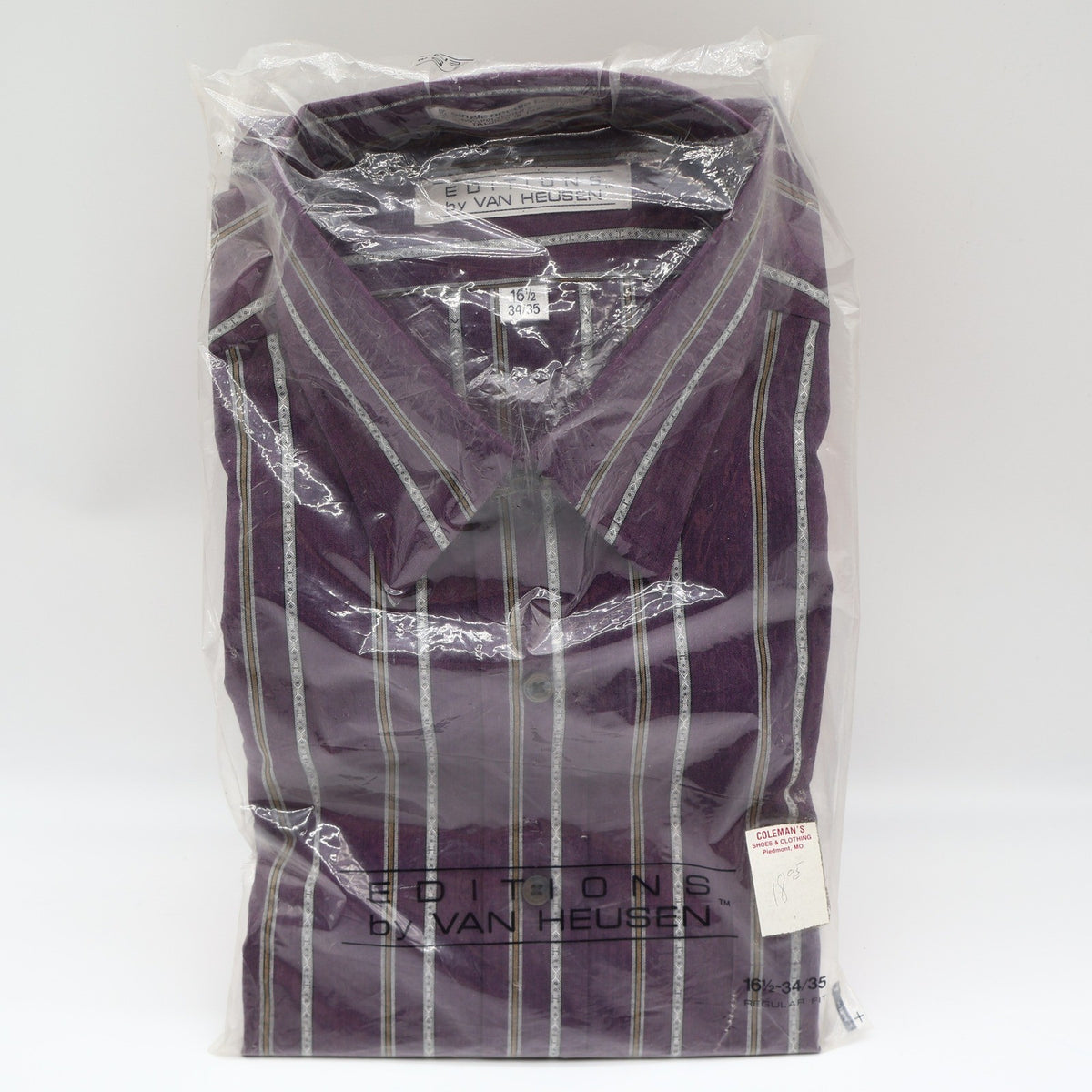 Van Heusen Editions Dress Shirt Mens 16.5 34/35 Purple Geometric Stripe New - take2supply
