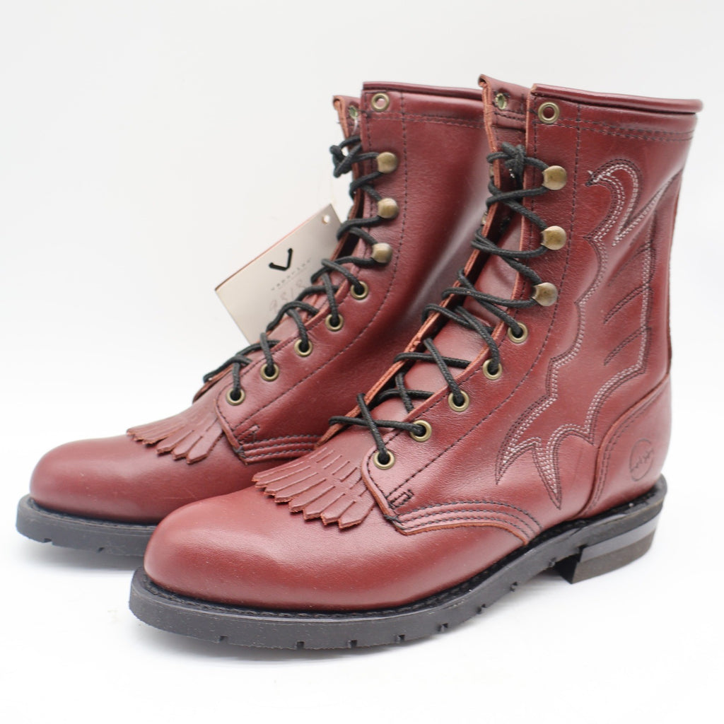 Double-H Boots Packer Boots 7 M Vintage Burgundy Leather Aero-Glide 7 USA 9313 - take2supply