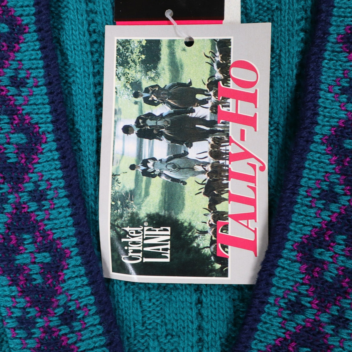 Cricket Lane Cardigan Women Medium Petite Vintage 90s Teal Acrylic Knit NWT USA - take2supply