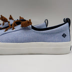 Sperry Crest Vibe Sneaker Womens 7.5 Blue Gingham Canvas Leather Lace STS85817 - take2supply
