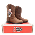 Justin 3410C Kids Western Boots 11D Brown Leather NWT Deadstock Cowboy - take2supply