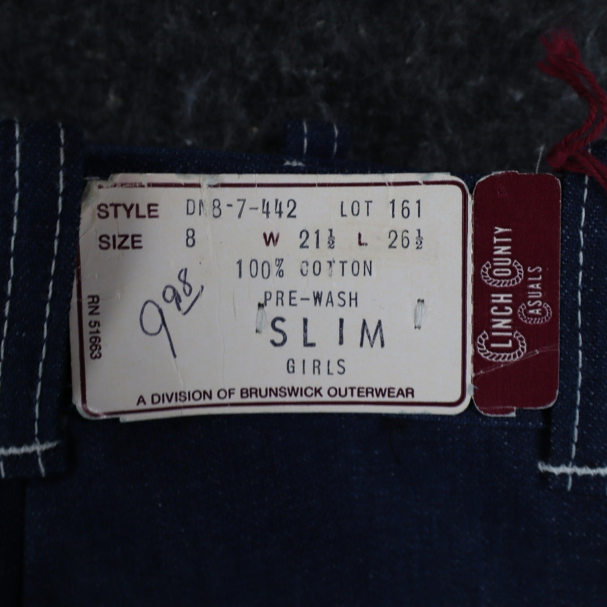 Vintage Clinchers Girls Jeans 8 Slim Blue Flare Leg Cotton USA NWT - take2supply