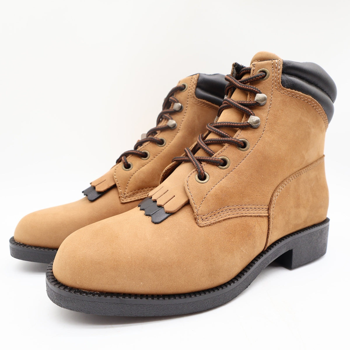 Laredo Y2K Kiltie Western Boots Women 7 Tan Leather New - take2supply