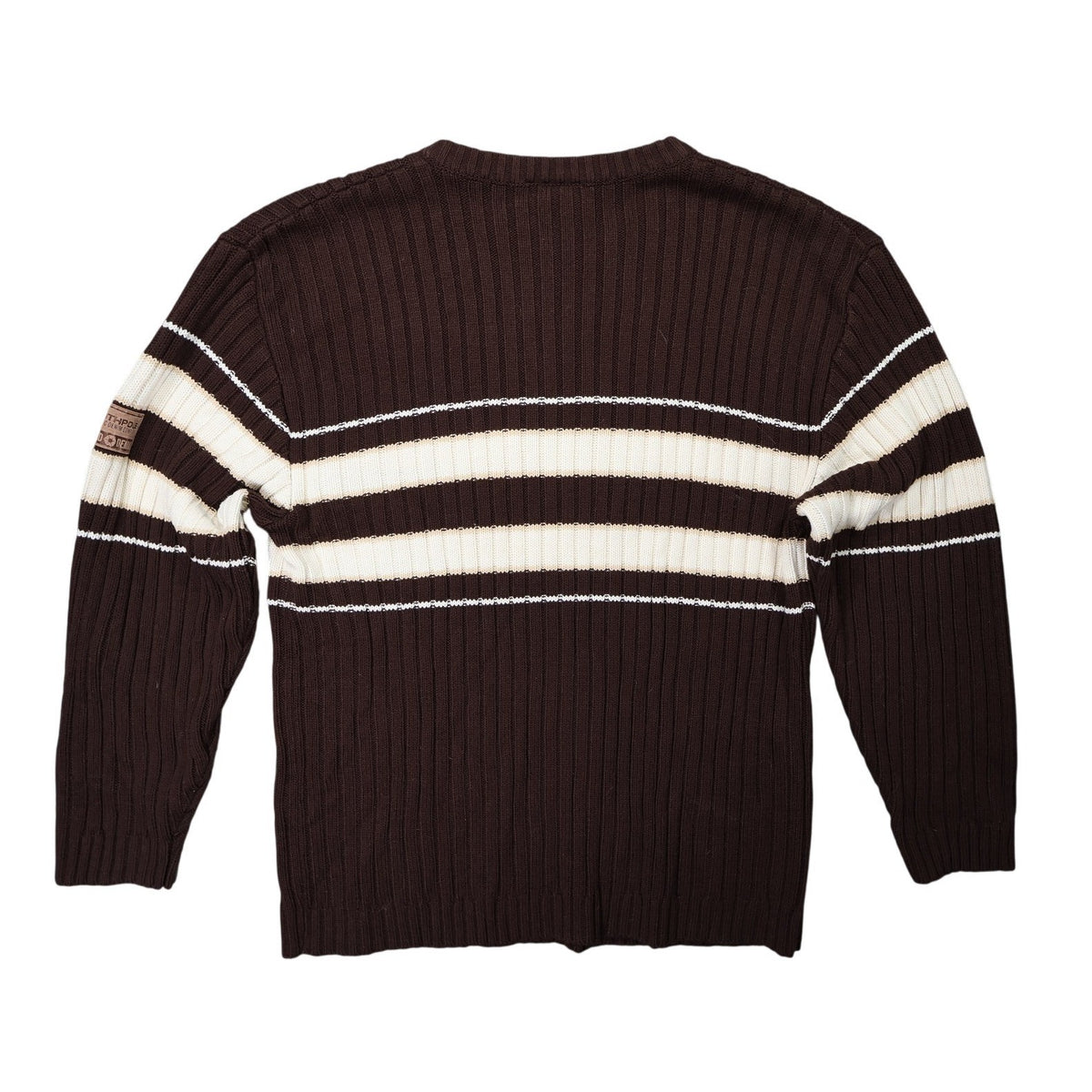 Southpole Ribbed Knit Sweater Mens Large Brown Excellent Striped Y2K Streetwear - take2supply