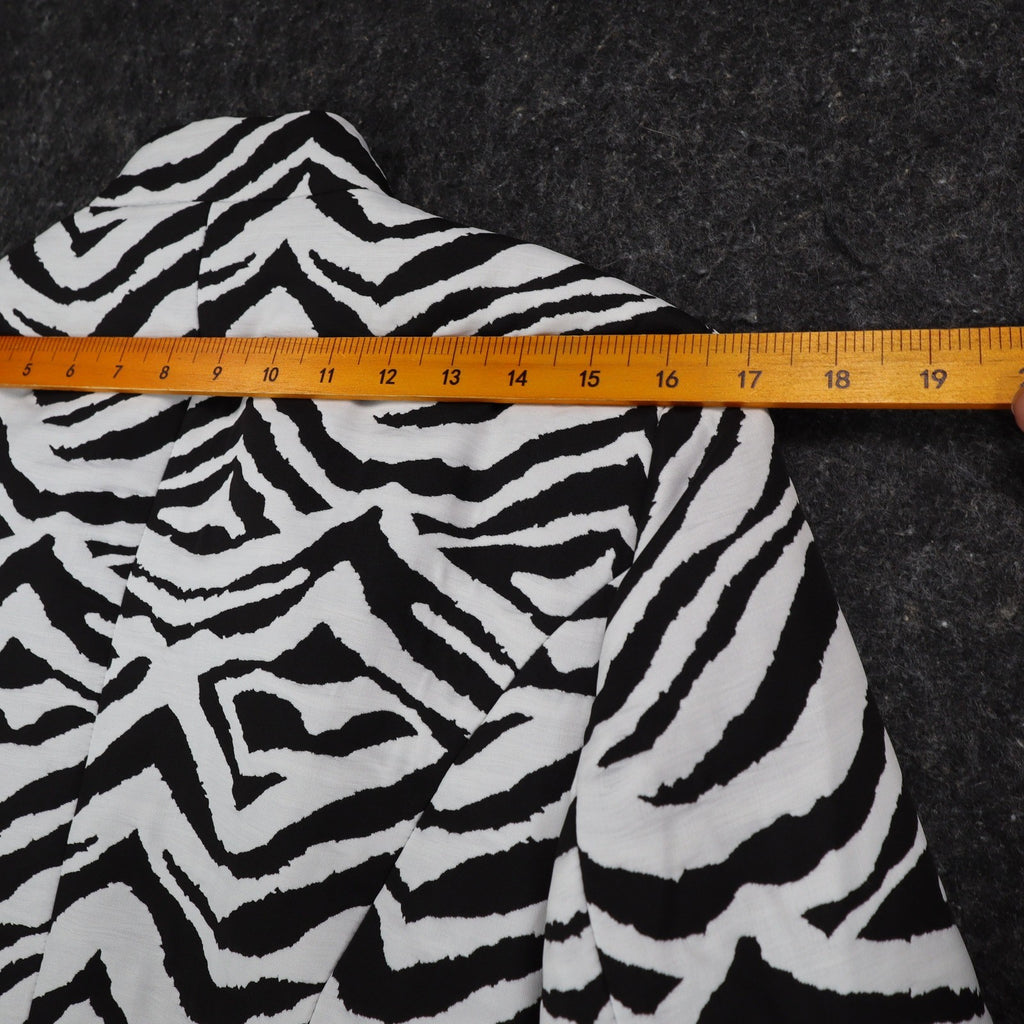 Erin London Zebra Print Blazer Women Size M NWT Black White Animal Coat - take2supply