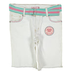 Levi's 2006 Y2K Bermuda Shorts Girls 10 White Denim NWT Belted C679 - take2supply