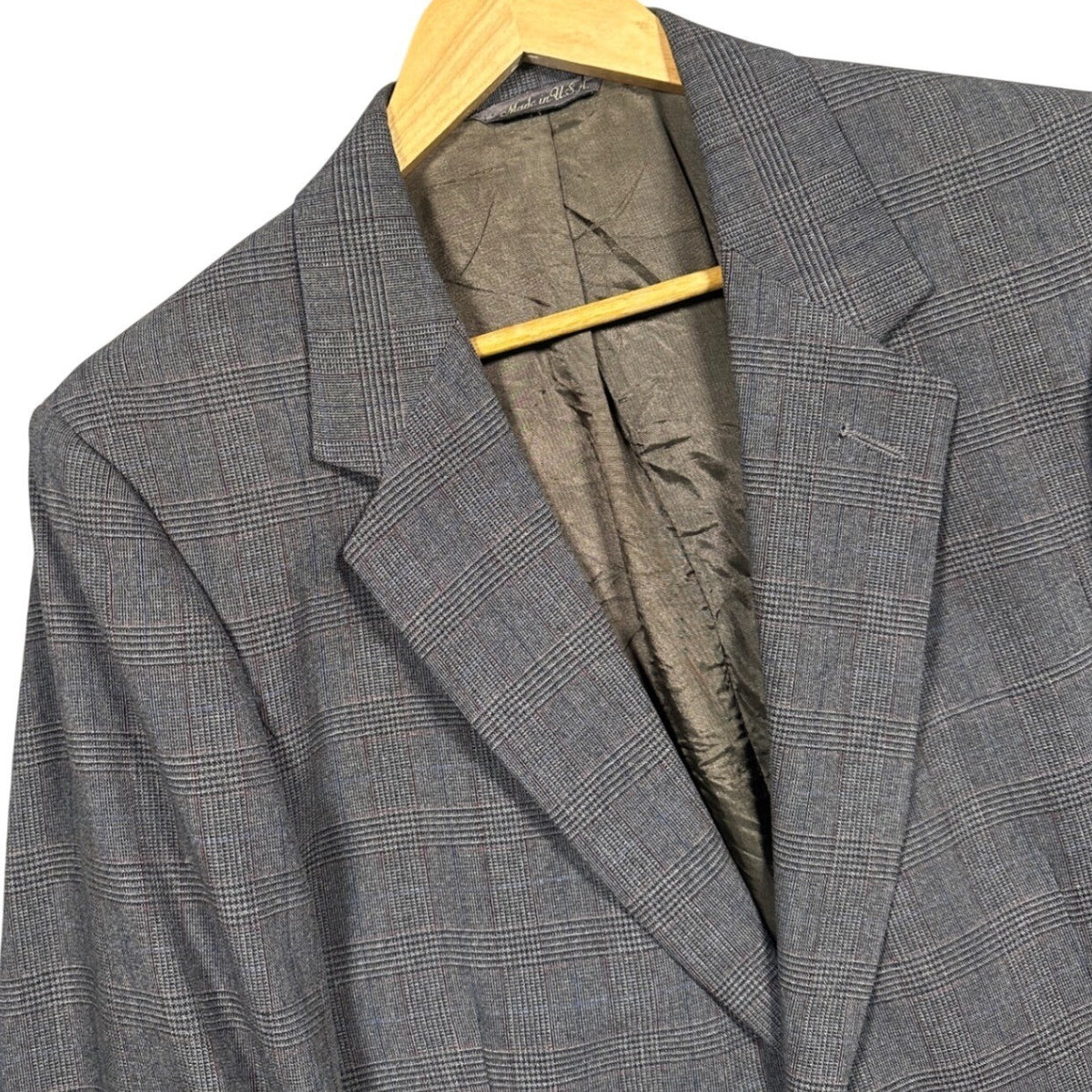 Levi Strauss Business Class Mens Grey Glen Plaid Blazer Sport Coat 40L USA Made - take2supply