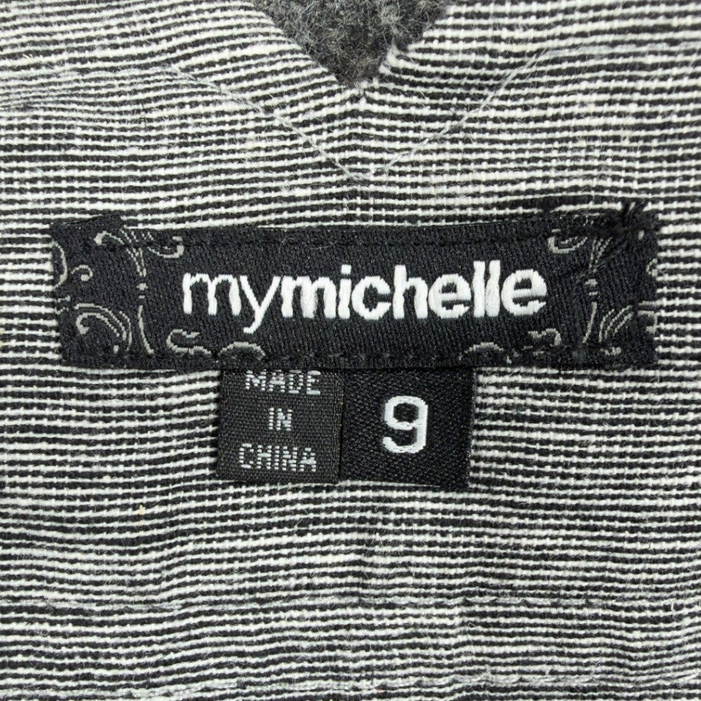 my michelle Y2K Wide Leg Trousers Womens 9 Gray Linen Cotton NWT C704 - take2supply