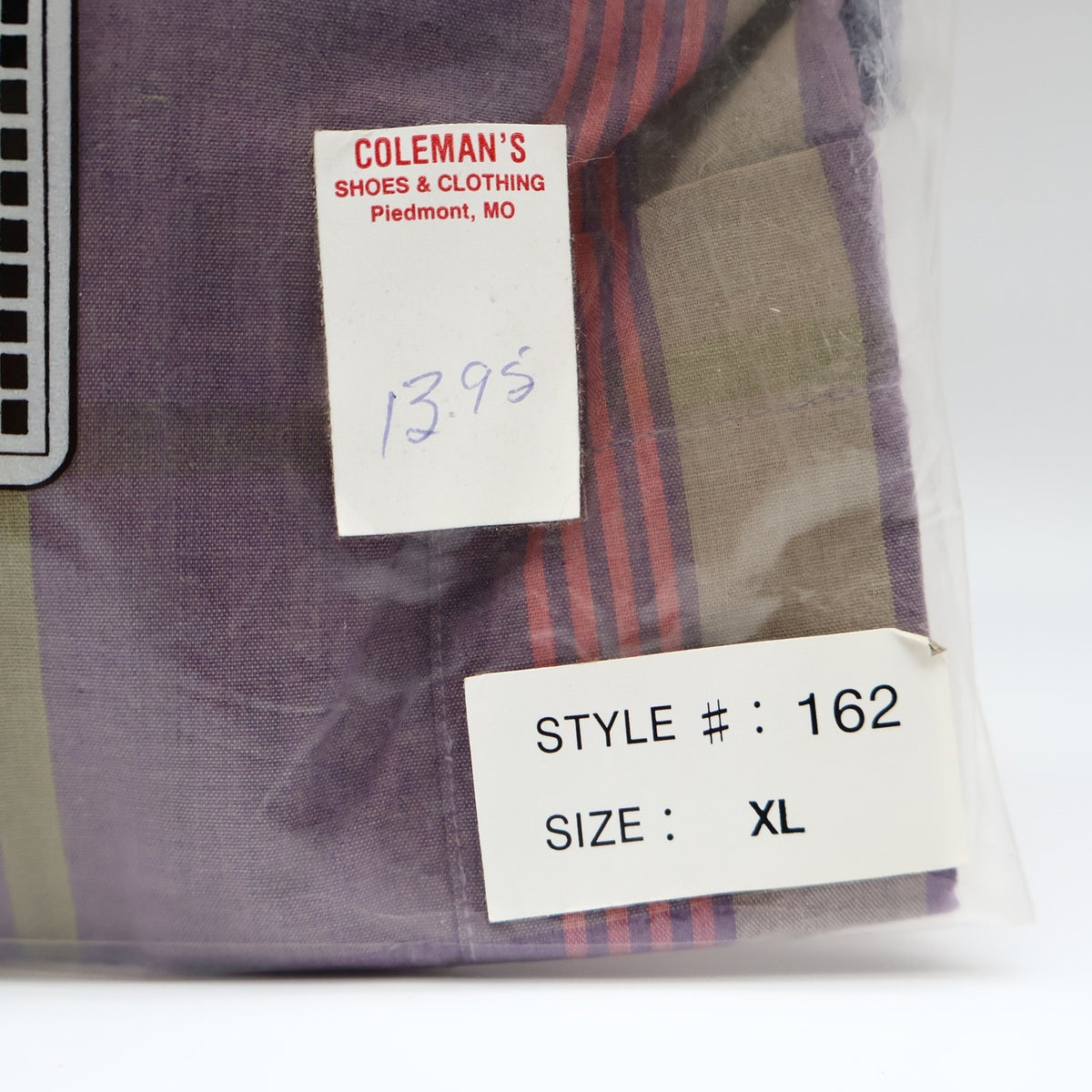 London Fog Plaid Button Down Shirt Mens XL Vintage 90s Purple Cotton Blend NIP - take2supply