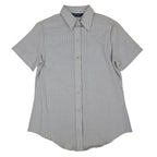 Dee Cee Short Sleeve Button Up Womens 14 Vintage Gray Striped Made in USA Shirt - take2supply