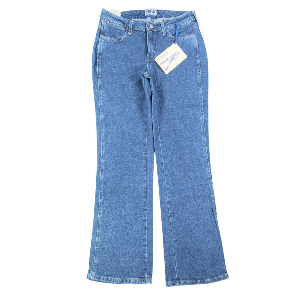 Wrangler Y2K Cowboy Cut Boot Cut Jeans Womens 7/8x32 Blue Denim NWT - take2supply